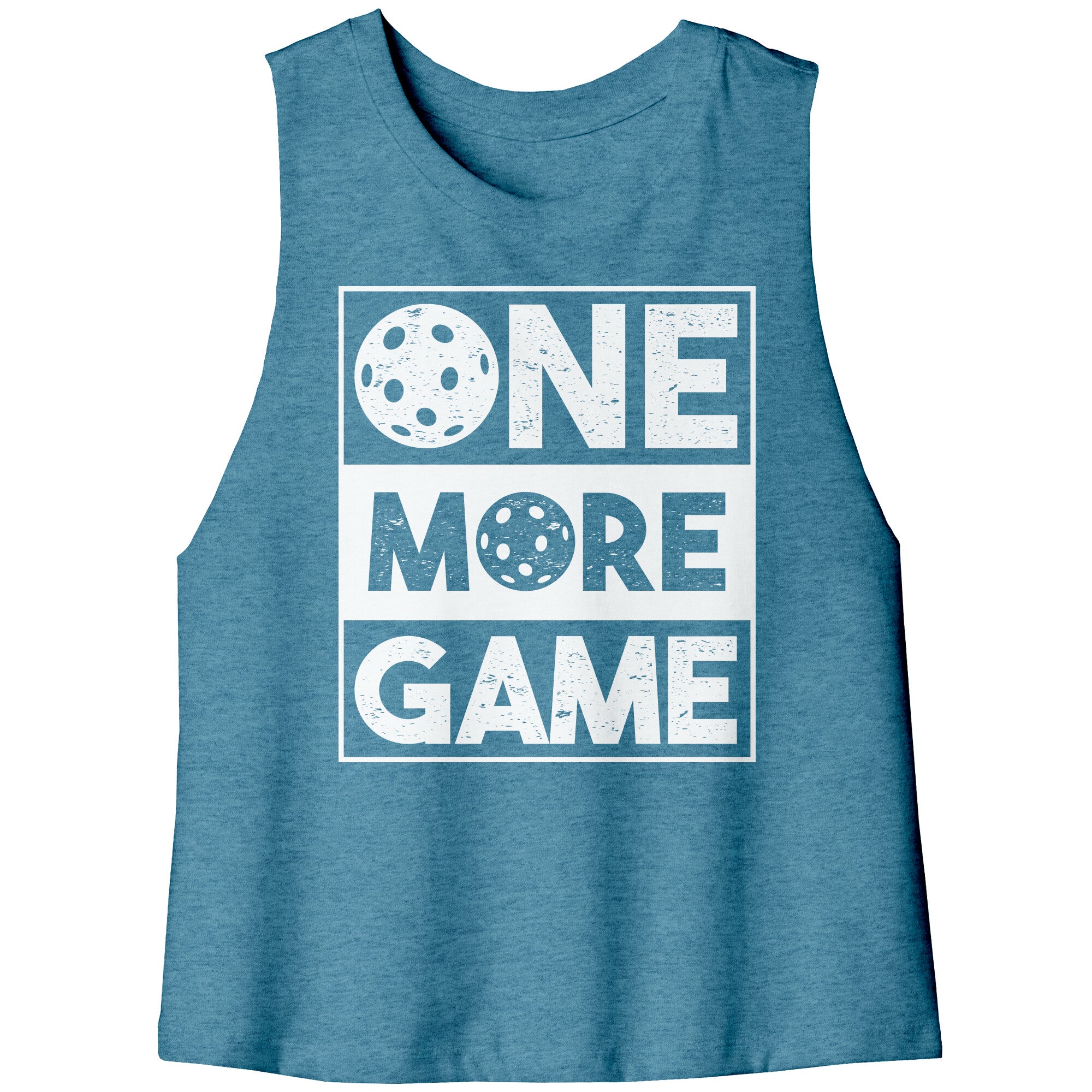 ONE MORE GAME Womens Bella Racerback Crop Tank